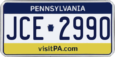 PA license plate JCE2990