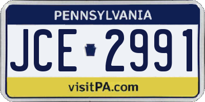 PA license plate JCE2991