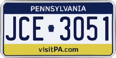 PA license plate JCE3051