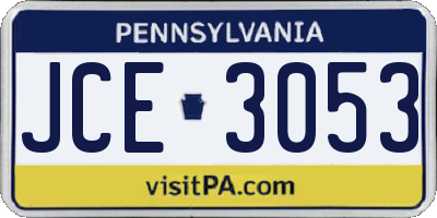PA license plate JCE3053
