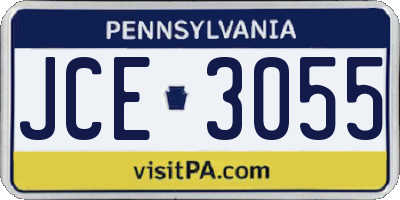 PA license plate JCE3055