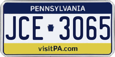 PA license plate JCE3065