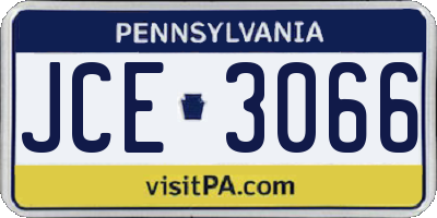 PA license plate JCE3066