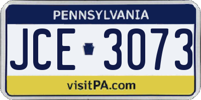 PA license plate JCE3073
