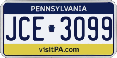 PA license plate JCE3099