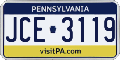 PA license plate JCE3119