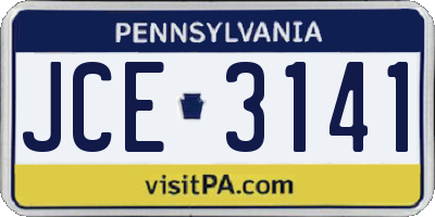 PA license plate JCE3141