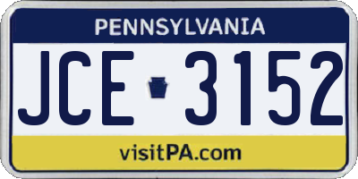 PA license plate JCE3152