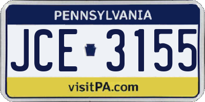 PA license plate JCE3155