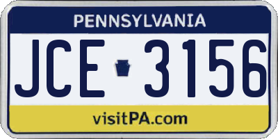 PA license plate JCE3156