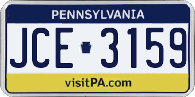 PA license plate JCE3159