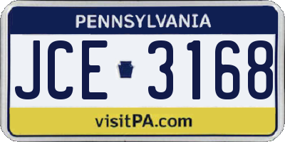 PA license plate JCE3168