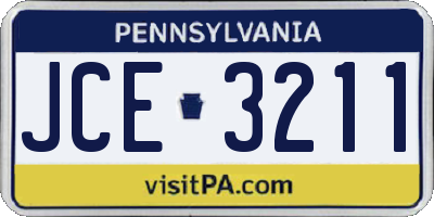 PA license plate JCE3211