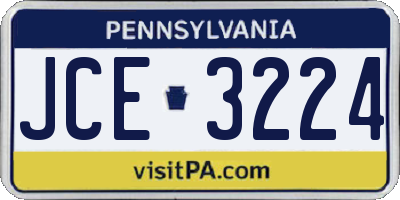 PA license plate JCE3224
