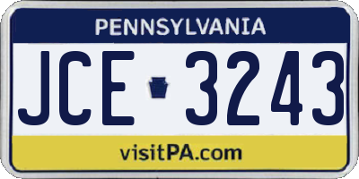 PA license plate JCE3243