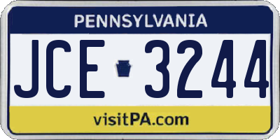 PA license plate JCE3244