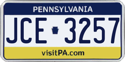 PA license plate JCE3257