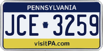 PA license plate JCE3259