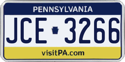 PA license plate JCE3266