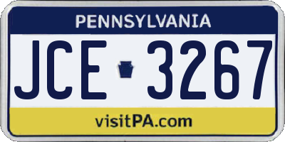 PA license plate JCE3267