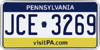 PA license plate JCE3269