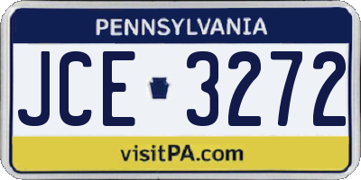 PA license plate JCE3272