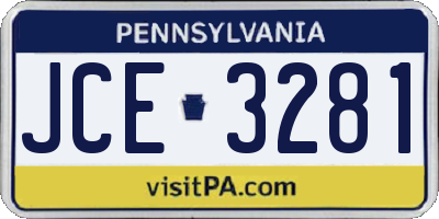 PA license plate JCE3281