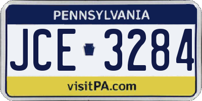 PA license plate JCE3284