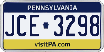 PA license plate JCE3298