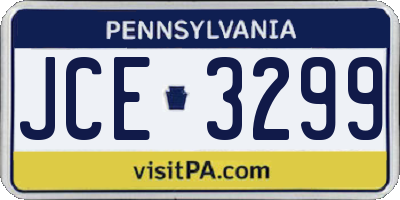 PA license plate JCE3299