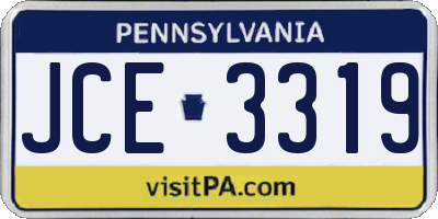 PA license plate JCE3319