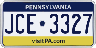 PA license plate JCE3327