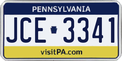 PA license plate JCE3341