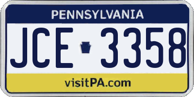 PA license plate JCE3358