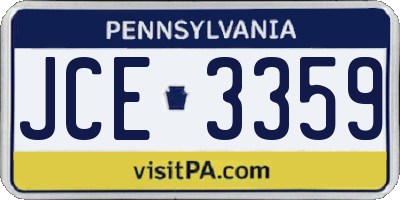 PA license plate JCE3359