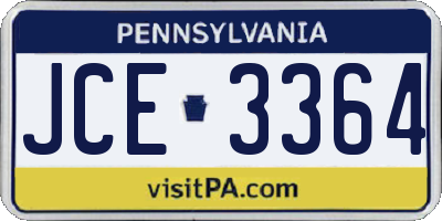 PA license plate JCE3364