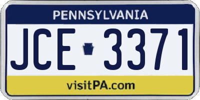 PA license plate JCE3371
