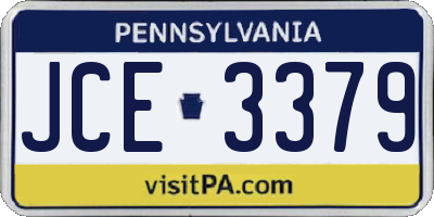PA license plate JCE3379