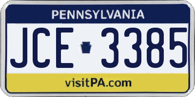 PA license plate JCE3385