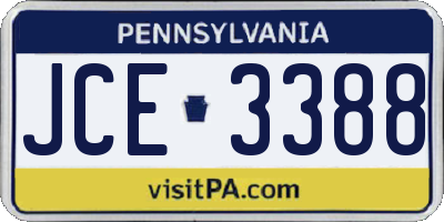 PA license plate JCE3388