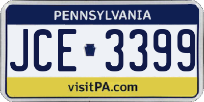 PA license plate JCE3399