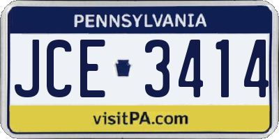 PA license plate JCE3414