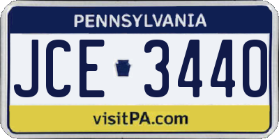 PA license plate JCE3440