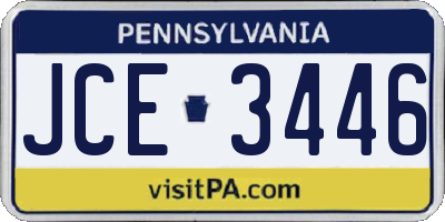 PA license plate JCE3446
