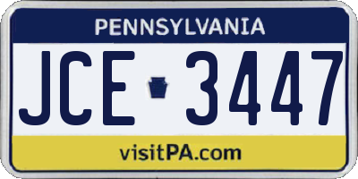 PA license plate JCE3447