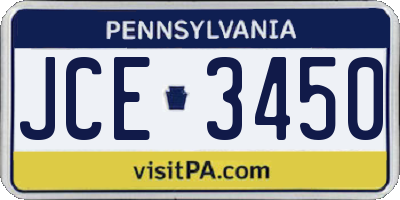 PA license plate JCE3450