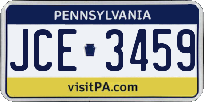 PA license plate JCE3459