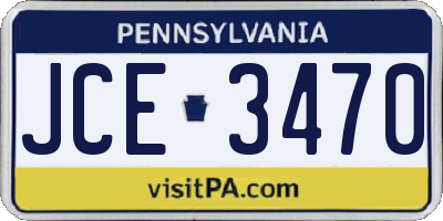 PA license plate JCE3470