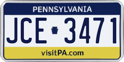 PA license plate JCE3471