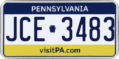 PA license plate JCE3483